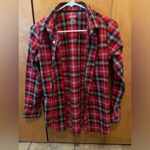 Cat & Jack Green and Red Boys plaid shirt-Christmas